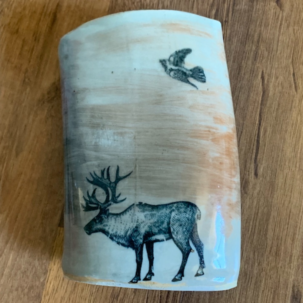 Ceramic Moose Vase